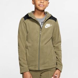 Nike SPORTSWEAR WINTERIZED FULL-ZIP HOODIE Youth Green & Black Size Large